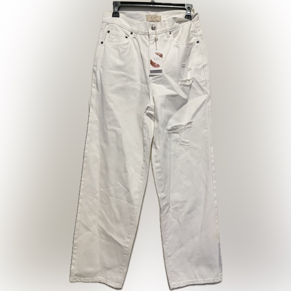 Chelsea & Violet White Distressed Jeans